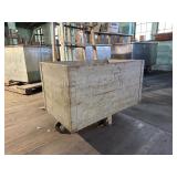 Industrial Wooden Open Top Six Caster Factory Cart