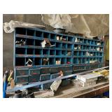 Industrial Steel Hardware Bin Units and Workbench