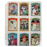 1972 Topps Baseball Collection 9 Cards