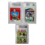 Three 1969-1979 Topps Football Cards BGS Graded