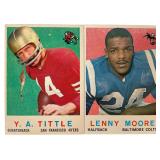 A pair of 1958 Topps Football Y.A. Tittle 130