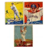 Three 1933-1934 Goudey Baseball Cards
