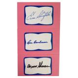 Trio of Autographed MLB Legend Index Cards
