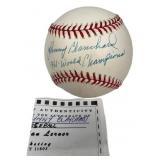 Johnny Blanchard Signed 1961 World Champions Baseb
