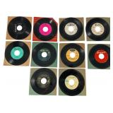Collection of Ten Vintage 45 RPM Vinyl Records