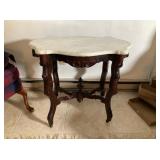 Victorian Rococo Revival Marble Top Parlor Table