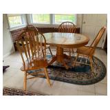 Set of 5 Light Oak & Tile Dining Pieces
