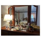 A Collection of Decorative Items and Glass Table L