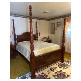 Queen Size Carved Four Poster Bed in the Colonial