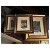 Trio of Italian Miniature Framed Artworks