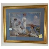 Two Large Framed Decorative Prints