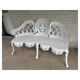 Triple Back Aluminum Fern Garden Bench