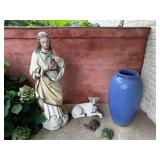 Assorted Garden Statuary and Decorative Floor Vase