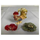 Three Enameled and Rhinestone Decorative Items