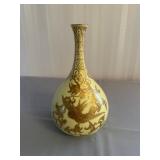 Royal Worcester Gilded Porcelain Bottle Vase