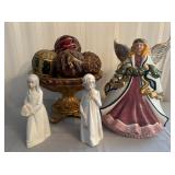 Ceramic Angel Cookie Jar and Figurines
