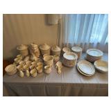 Large Collection of Floral Motif Earthenware Table