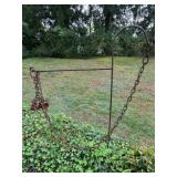 Iron Shepherd Pole with Chain and Two Animal Traps