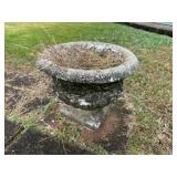 Trio of Concrete Campana Garden Urn Planters