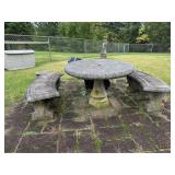 Neoclassical Cast Concrete Garden Table and Benche