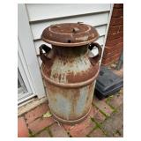 Vintage Galvanized Steel Industrial Milk Can