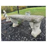 Pair of Ornate Cast Stone Garden Benches