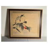 Framed Japanese Nihonga Persimmon Painting