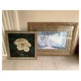 Two Framed Artworks including Magnolia Painting