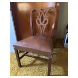 Mahogany Side Chair with Pierced Splat and Faux Le