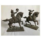 Pair of Renaissance Style Bronze Horseman Bookends