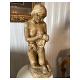 Plaster Mother and Child Figurine