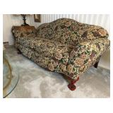 Klaussner Floral Upholstered Camelback Sofa