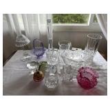 Assortment of Vintage Cut and Colored Glassware