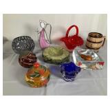 Assorted Glassware and Decorative Objects