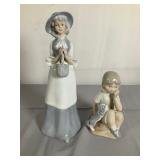 Two Spanish Glossy Porcelain Figurines