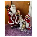 Three Animated Holiday Figures Including Standing