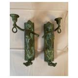 Pair of Modern Metal Putti Wall Sconces