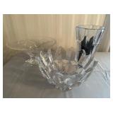 Trio of Clear Cut Crystal Decorative Objects