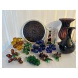 Art Glass Assortment and Stained Glass Lot