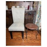 Two Unmatched Chairs, Cloth and Iron