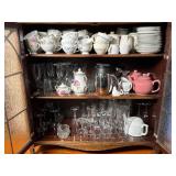 Contents of Mahogany Cabinet with Glass and China