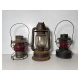 Trio of Handlan and Rayo Railroad Lanterns