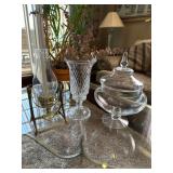 Three Decorative Glass and Metal Accents