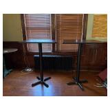 Pair of Mahogany Finish High Top Bar Tables