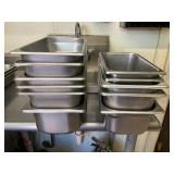 Group of Stainless Steel Steam Table Pans