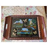 Two Buenos Aires Butterfly Wing Inlay Trays