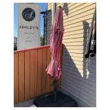 Pink Cantilever Patio Umbrella with Base