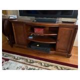 Traditional Bow-Front Wooden Media Console