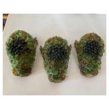 Three Glass Fruit Basket Wall Sconces