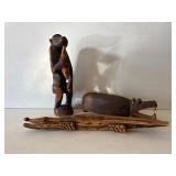 Com 1947 Trio of African Style Wood Carvings